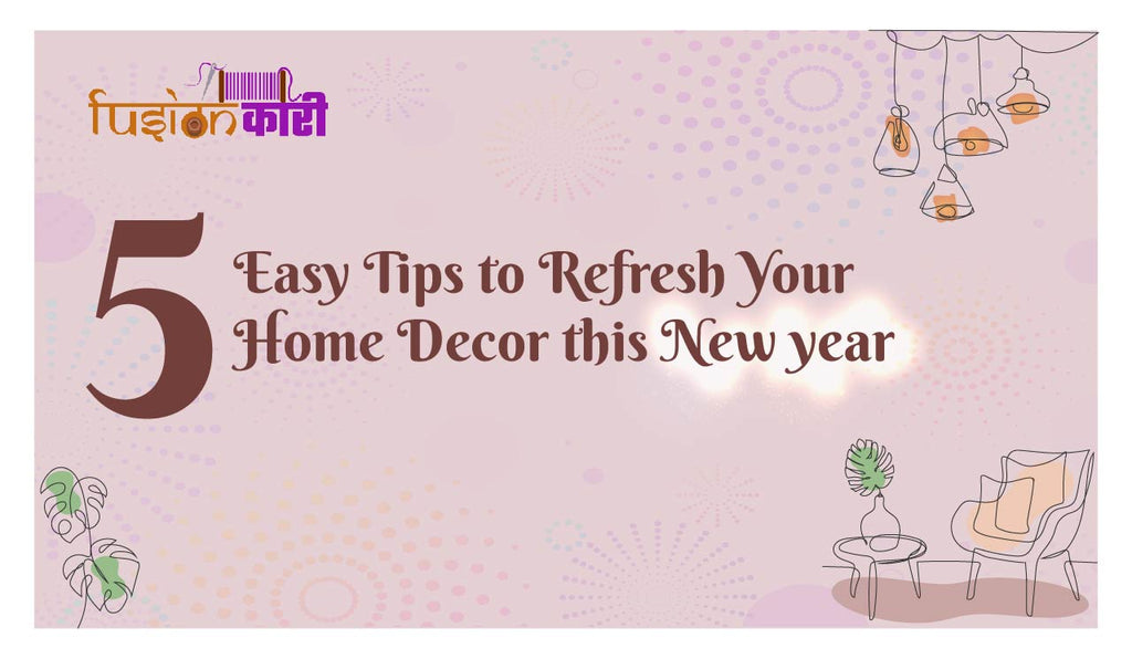 New Year Home Decor - Fresh flowers, decluttered space, and personalized accessories for a revitalized living space.